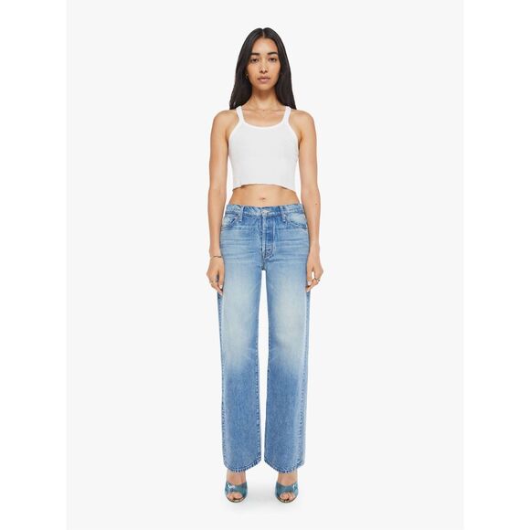 Mother Women's Light Blue The Dodger Button Sneak Denim Jeans Size 27 NWOT - Picture 1 of 13